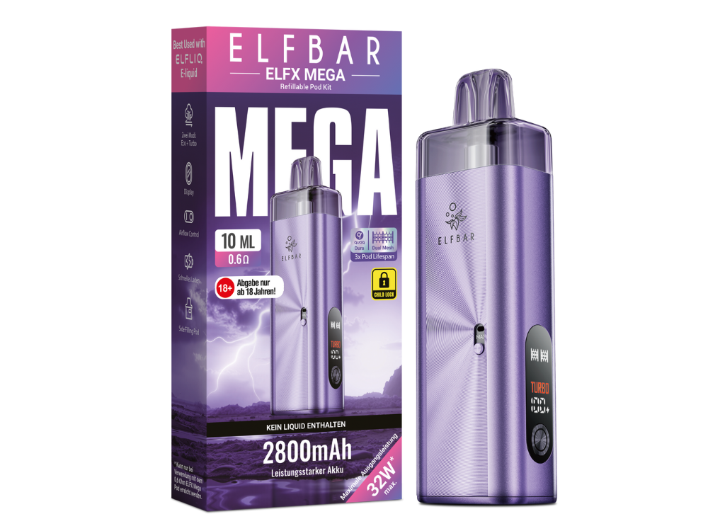 Elfbar - Elfx Mega E-Zigaretten Set Purple
