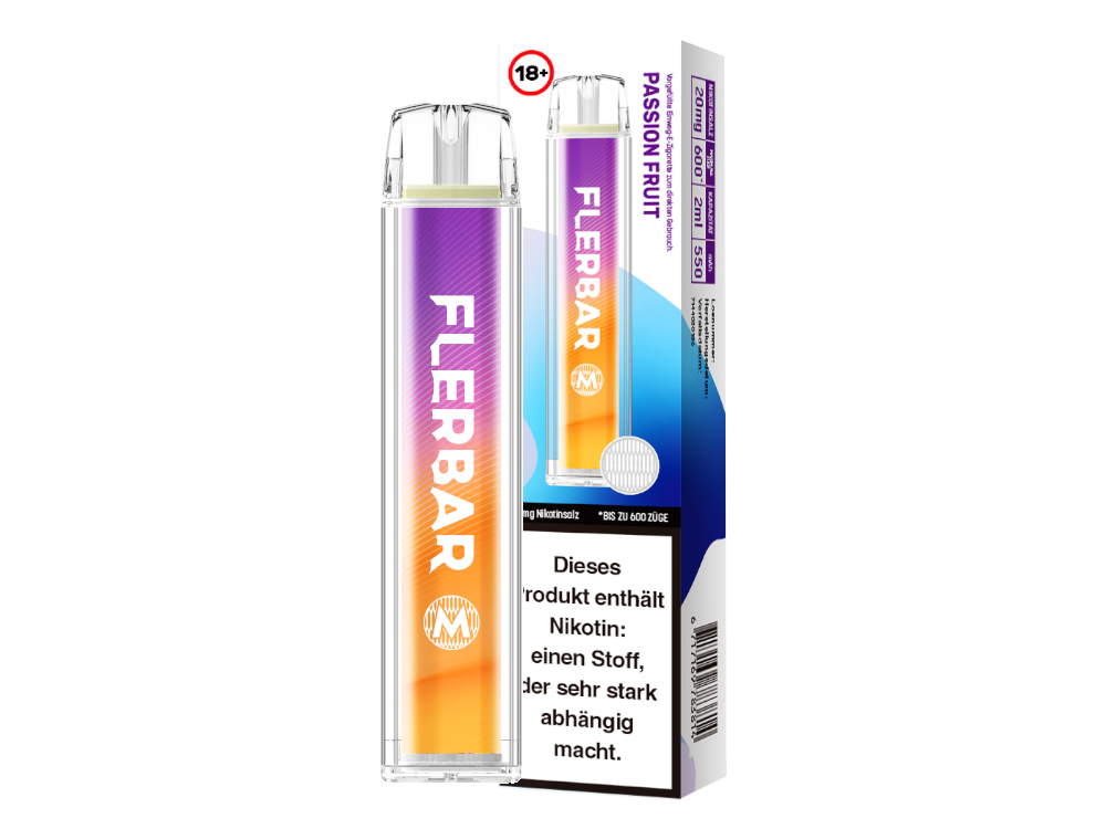 Flerbar - M Einweg E-Zigarette - Passion Fruit 20 mg/ml