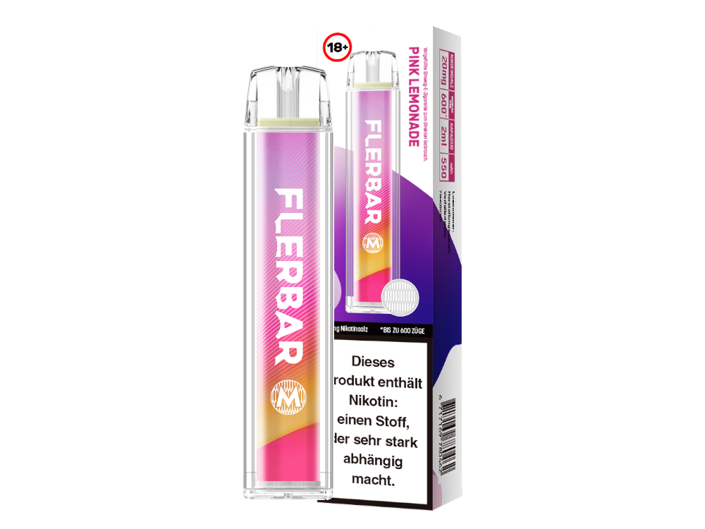 Flerbar - M Einweg E-Zigarette - Pink Lemonade 20 mg/ml