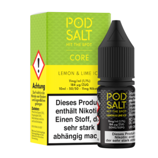 Pod Salt Core - Lemon & Lime Ice - Nikotinsalz Liquid 11 mg/ml 5er Packung