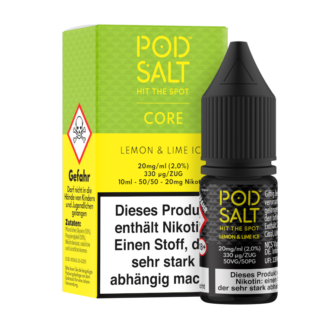 Pod Salt Core - Lemon & Lime Ice - Nikotinsalz Liquid 20 mg/ml 5er Packung
