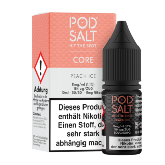 Pod Salt Core - Peach Ice - Nikotinsalz Liquid 11 mg/ml 5er Packung