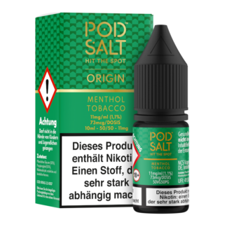 Pod Salt Origin - Menthol Tobacco - Nikotinsalz Liquid 11 mg/ml 5er Packung