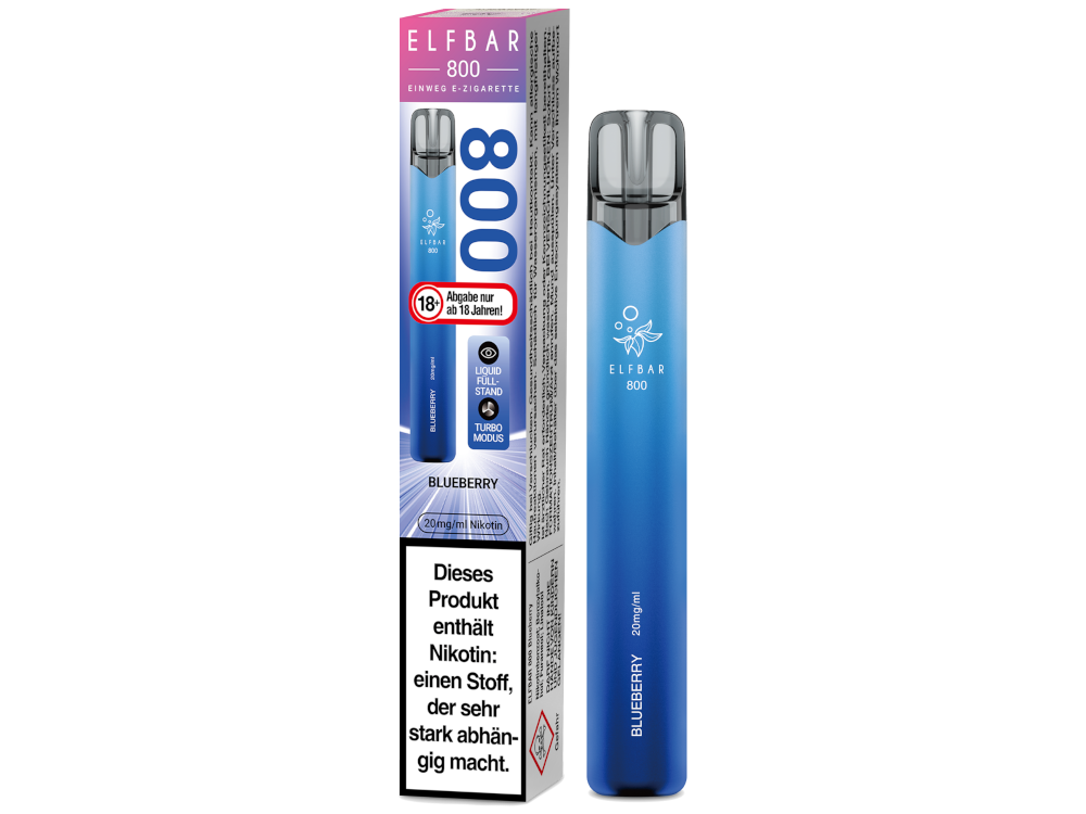 Elfbar 800 Einweg E-Zigarette - Blueberry 20 mg/ml