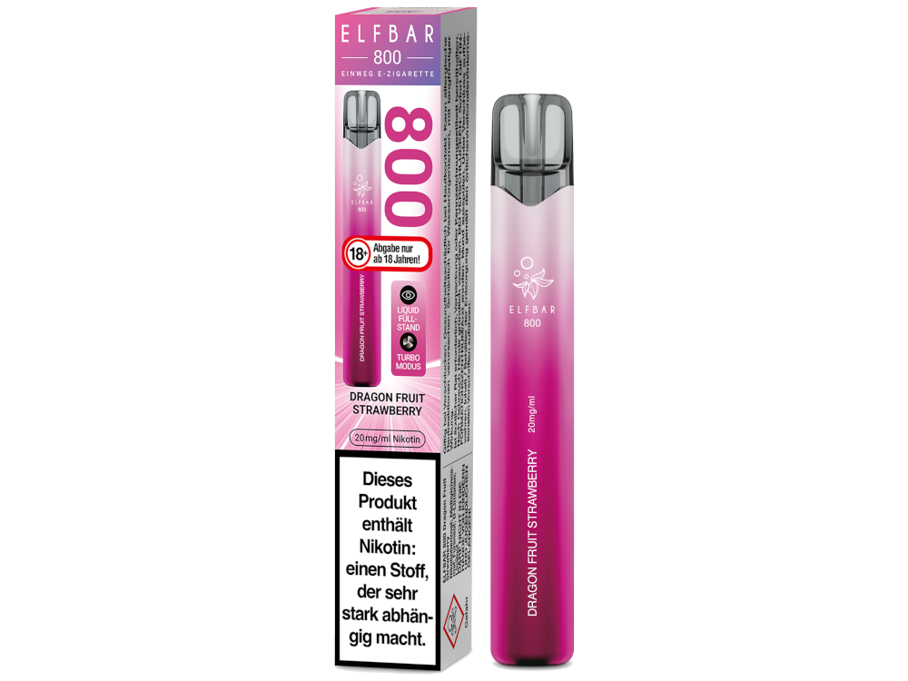 Elfbar 800 Einweg E-Zigarette - Dragon Fruit Strawberry 20 mg/ml