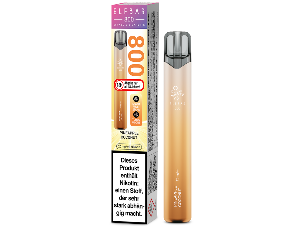 Elfbar 800 Einweg E-Zigarette - Pineapple Coconut 20 mg/ml