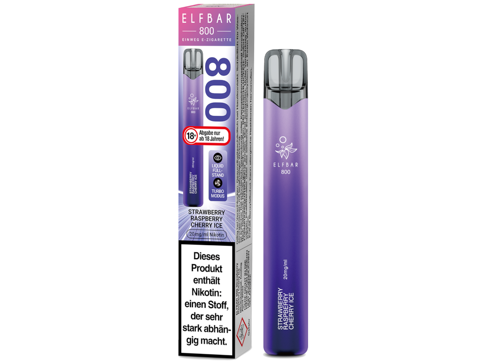 Elfbar 800 Einweg E-Zigarette - Strawberry Raspberry Cherry Ice 20 mg/ml