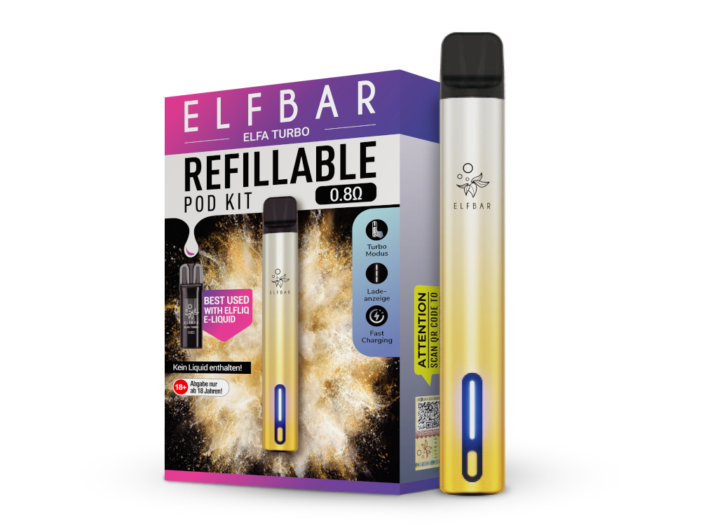 Elfbar - Elfa Turbo E-Zigaretten Set aurora-gold 100er Packung