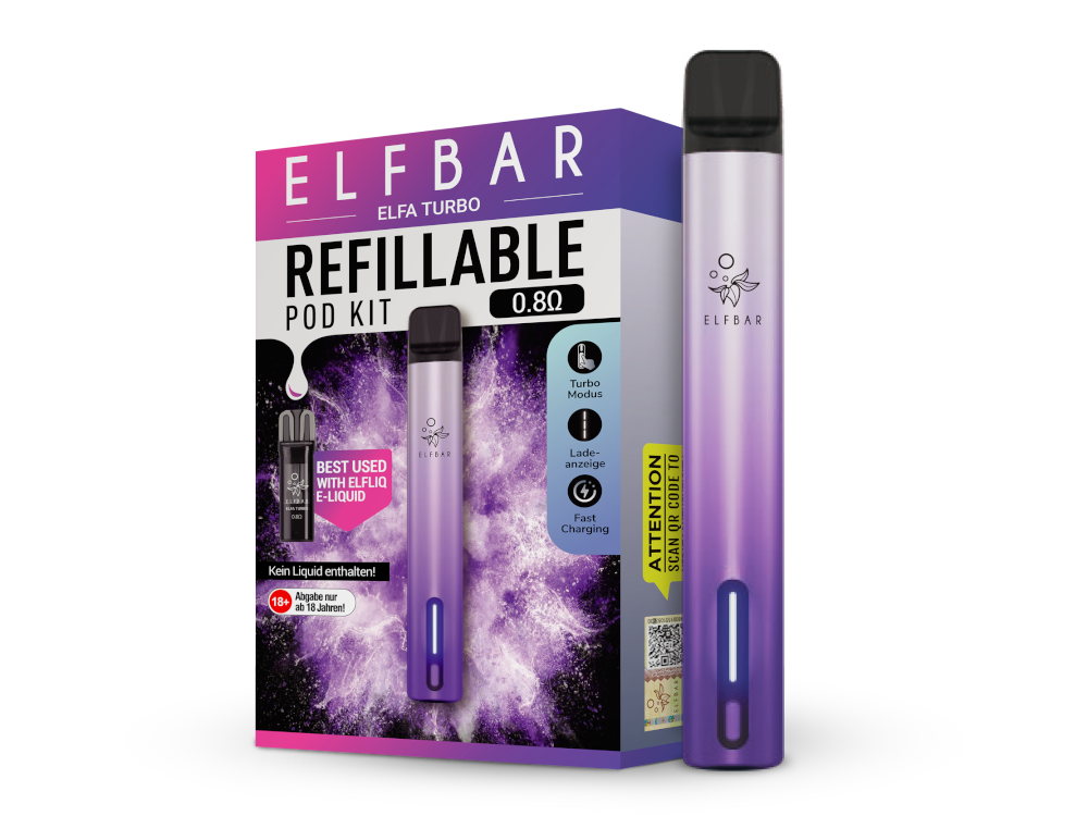 Elfbar - Elfa Turbo E-Zigaretten Set aurora-lila 10er Packung