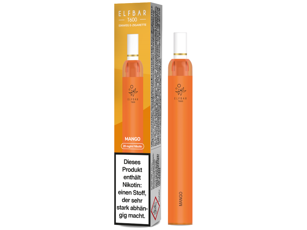 Elfbar - T600 Einweg E-Zigarette - Mango 20 mg/ml