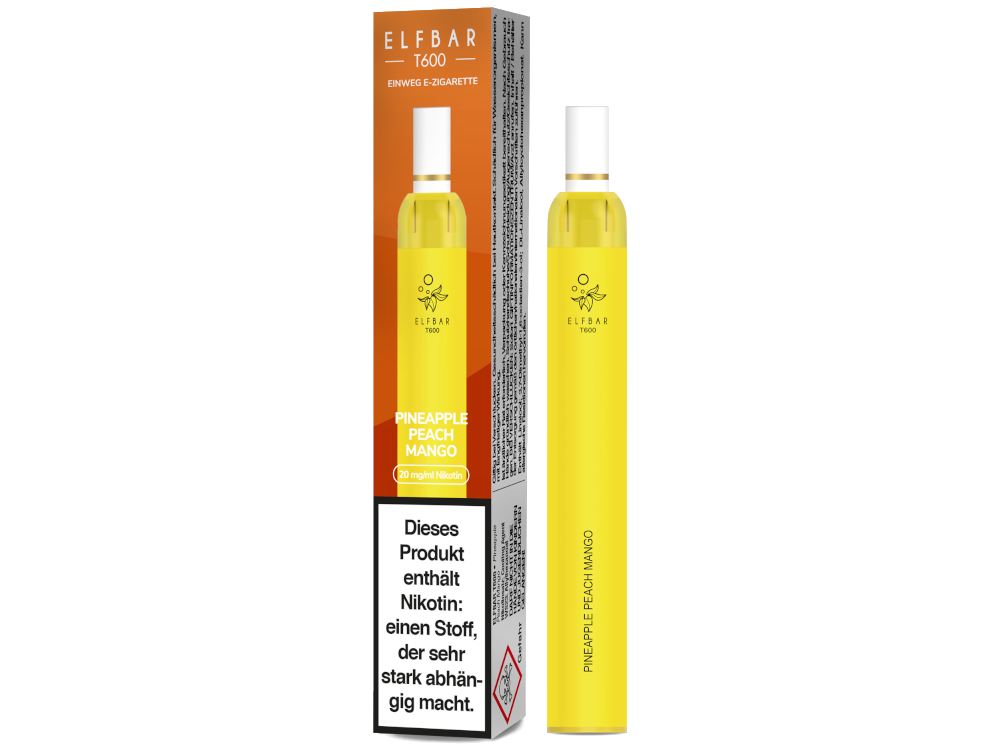 Elfbar - T600 Einweg E-Zigarette - Pineapple Peach Mango 20 mg/ml