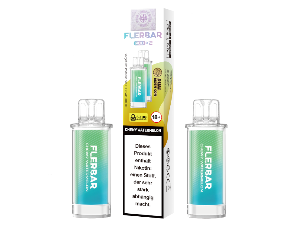 Flerbar - POD Chewy Watermelon 20 mg/ml (2 Stück pro Packung) 10er Packung