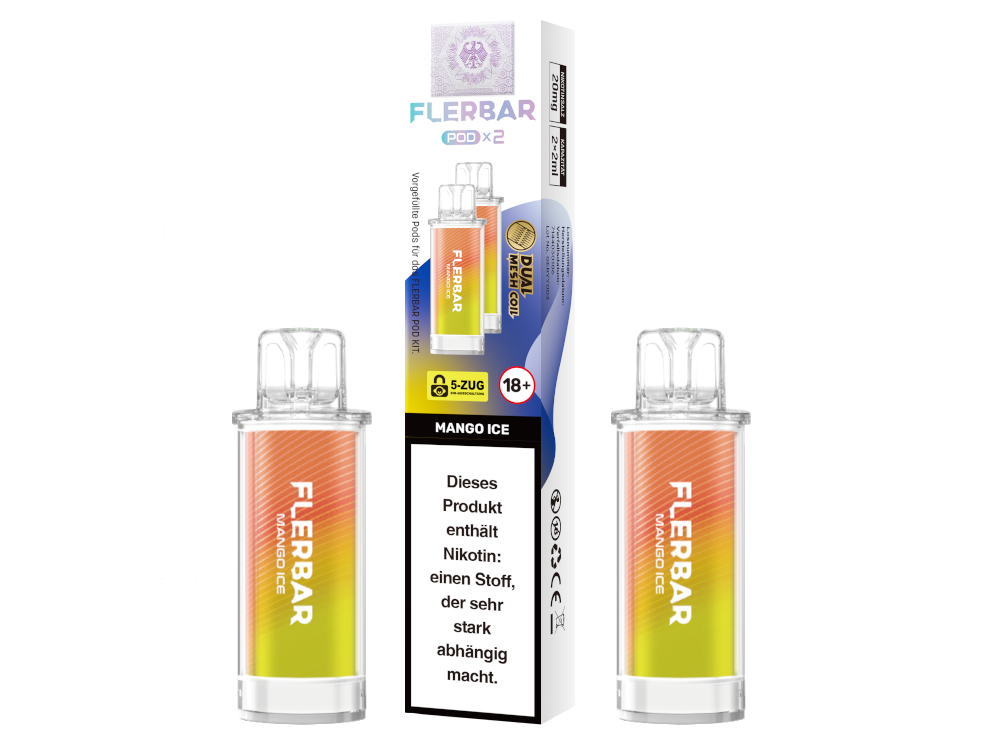 Flerbar - POD Mango Ice 20 mg/ml (2 Stück pro Packung) 10er Packung
