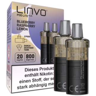 Linvo - Pod Lite Plus Cartridge Blueberry Raspberry Lemon 20 mg/ml (2 Stück pro Packung) 10er Packung