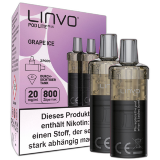 Linvo - Pod Lite Plus Cartridge Grape Ice 20 mg/ml (2 Stück pro Packung)