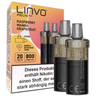 Linvo - Pod Lite Plus Cartridge Raspberry Mango Grapefruit 20 mg/ml (2 Stück pro Packung)