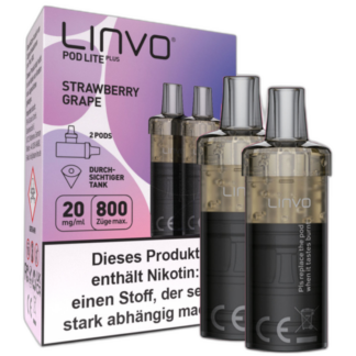 Linvo - Pod Lite Plus Cartridge Strawberry Grape 20 mg/ml (2 Stück pro Packung)