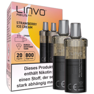 Linvo - Pod Lite Plus Cartridge Strawberry Ice Cream 20 mg/ml (2 Stück pro Packung)