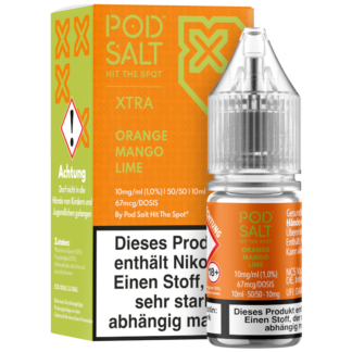 Pod Salt X - Orange Mango Lime - Nikotinsalz Liquid 10 mg/ml 5er Packung