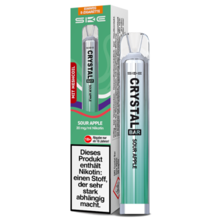 SKE - Crystal Bar Einweg E-Zigarette - Sour Apple 20 mg/ml 10er Packung
